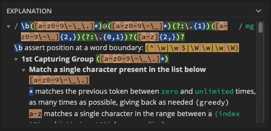 explication regex